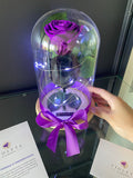 Dos rosas en cúpula Luxury - Florería Violeta