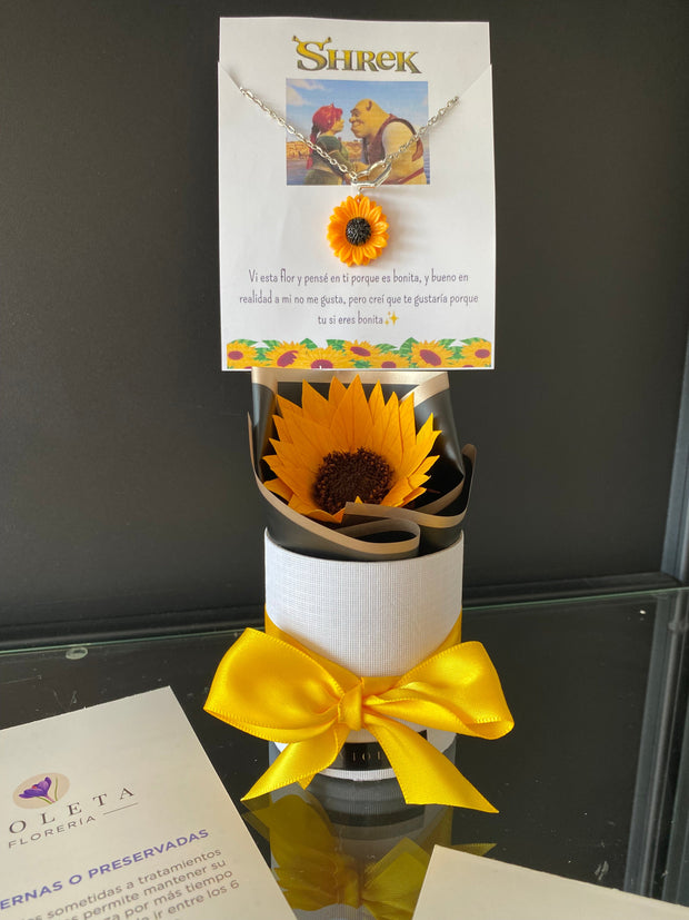 Girasol eterno Baby Box - Florería Violeta