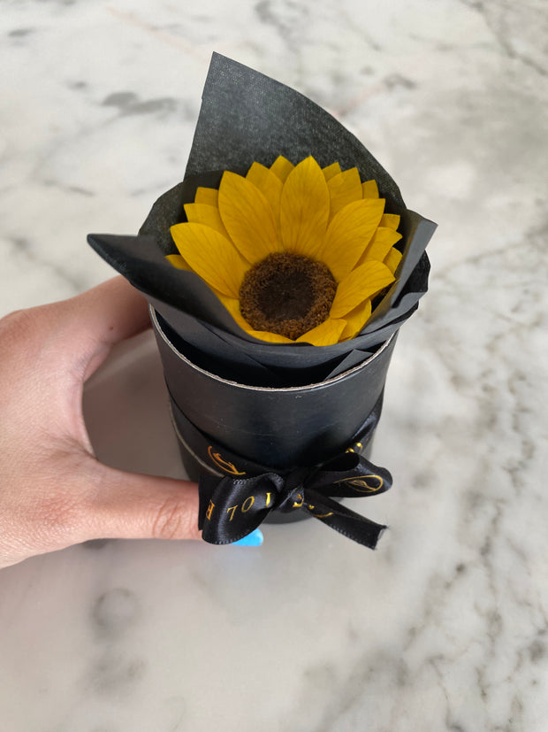 Girasol eterno Baby Box - Florería Violeta